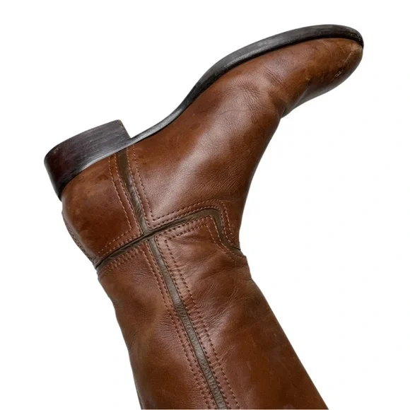 Tory Burch Brown Pebbled Leather Zip-Up Knee High Riding Boots Size 7.5 - Picture 5 of 7